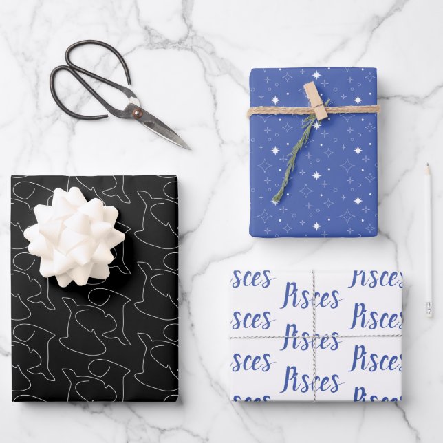 ⭐Pisces Wrapping Paper | Set of 3 (Front)