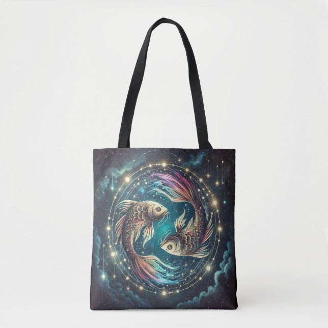 Pisces Zodiac Art Tote Bag (Front)