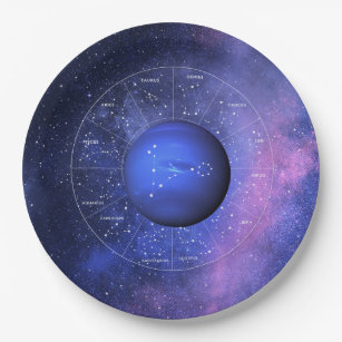 Pisces Zodiac Astrological Sign Planet Neptune Paper Plate