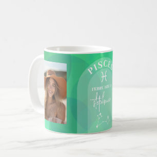 Pisces Zodiac Astrology Photo Custom Birthdate Coffee Mug