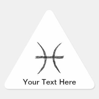 Pisces. Zodiac Astrology Sign. Black. Triangle Sticker