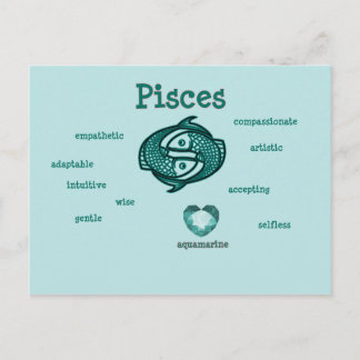 Pisces zodiac characteristics postcard