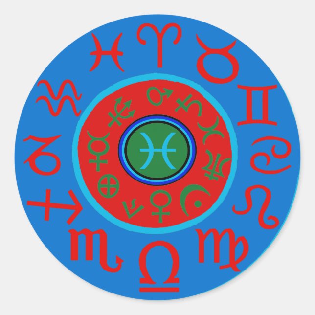 Pisces Zodiac Classic Round Sticker (Front)