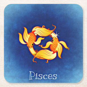 pisces zodiac coasters