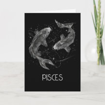 Pisces Zodiac Constellation Blank Folded Card