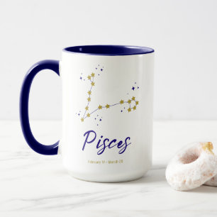Pisces Zodiac Constellation Fish Starry Horoscope Mug