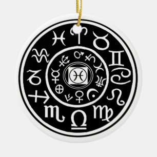 Pisces - Zodiac Constellation & Planetary Design Ceramic Tree Decoration