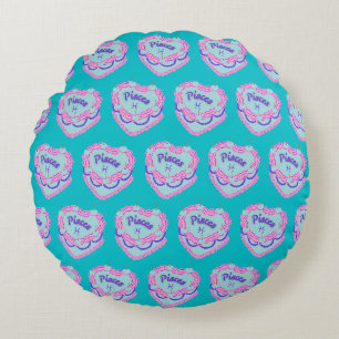 Pisces Zodiac Coquette Heart Birthday Cake Round Cushion