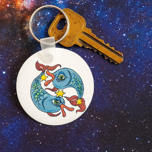 Pisces Zodiac Fish Horoscope Key Ring