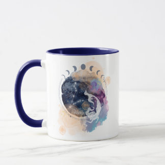 Pisces Zodiac flower mug for birthday gift 