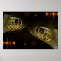 Pisces Zodiac Gold Fractal Art