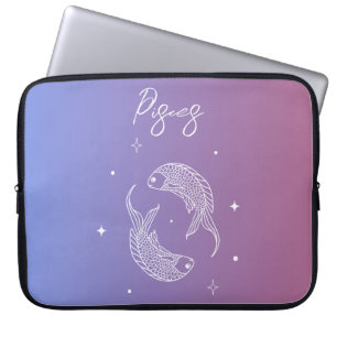 Pisces zodiac horoscope star sign gradient laptop sleeve