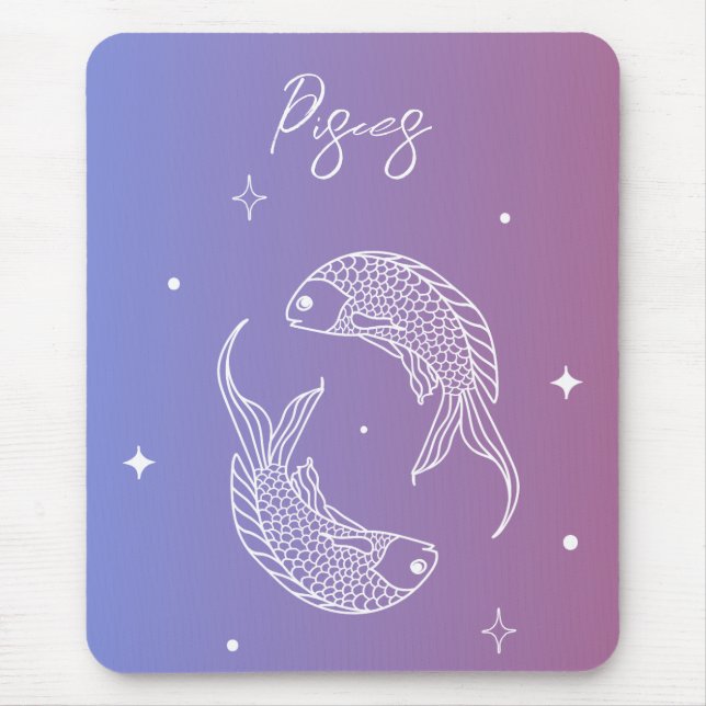 Pisces zodiac horoscope star sign gradient mouse pad (Front)
