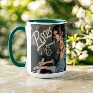 Pisces Zodiac Musician Piano Mug