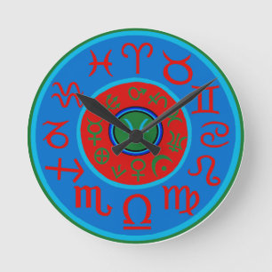 Pisces Zodiac Round Clock