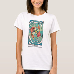 Pisces Zodiac Sign Abstract Art Vintage T-Shirt