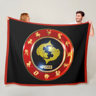 Pisces Zodiac Sign Astrology Fleece Blanket