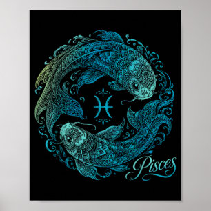 Pisces Zodiac Sign Astrology Horoscope Design