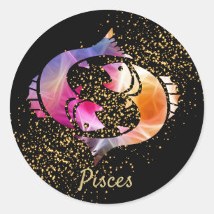 Pisces - Zodiac Sign Classic Round Sticker