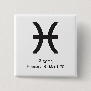 Pisces zodiac sign February 19 - March 20 15 Cm Square Badge