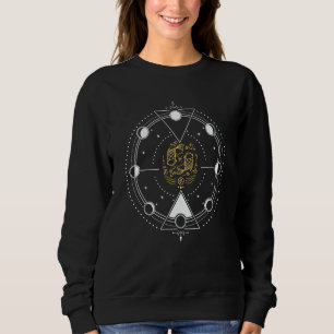 Pisces Zodiac Sign Geometric Lunar Cycle Astrology Sweatshirt