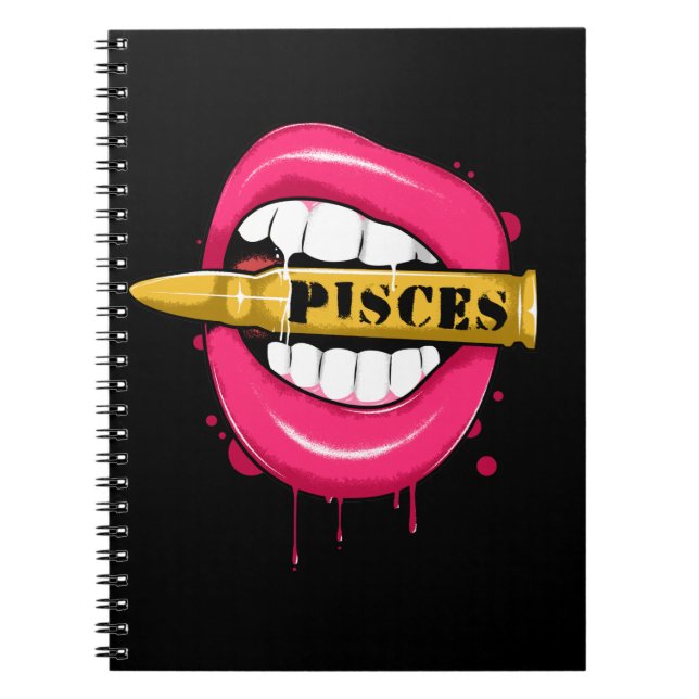 Pisces Zodiac Sign Girl Birthday February March Notebook (Front)