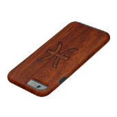Pisces Zodiac Sign in Mahogany Wood Style Case-Mate iPhone Case (Bottom)