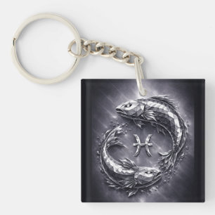 pisces zodiac sign key ring