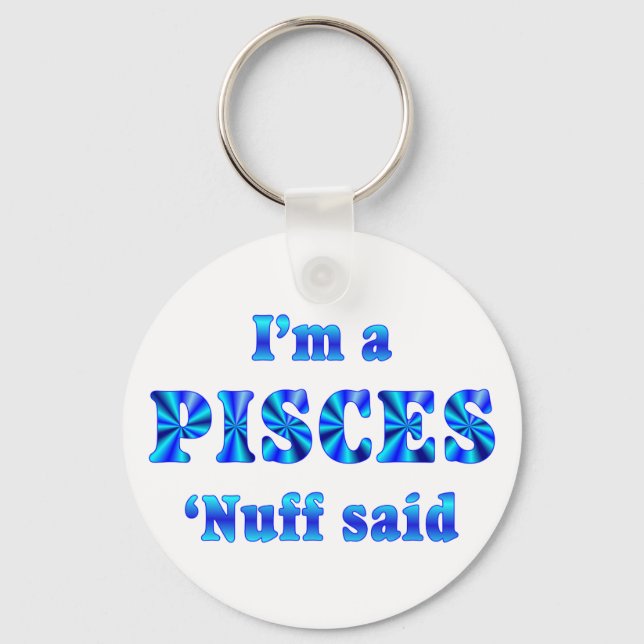 Pisces Zodiac Sign Key Ring (Front)