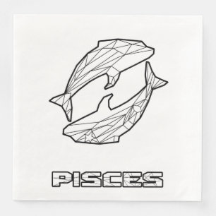 Pisces Zodiac Sign Napkin