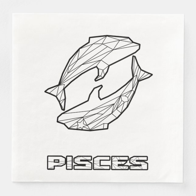 Pisces Zodiac Sign Napkin (Front)
