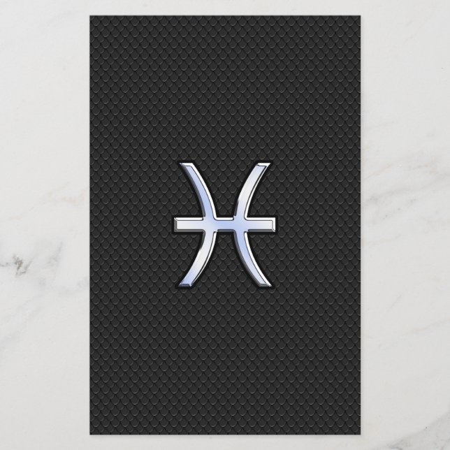 Pisces Zodiac Sign on Black Snake Skin Decor Flyer (Front)