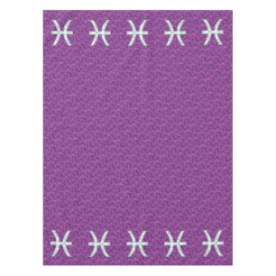 Pisces Zodiac Sign on Pink Digital Camo Tablecloth