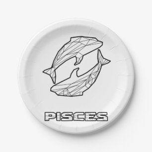 Pisces Zodiac Sign Paper Plate