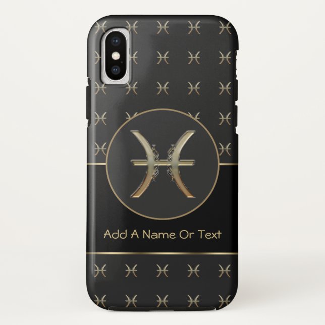 Pisces Zodiac Sign Personalised Case-Mate iPhone Case (Back)