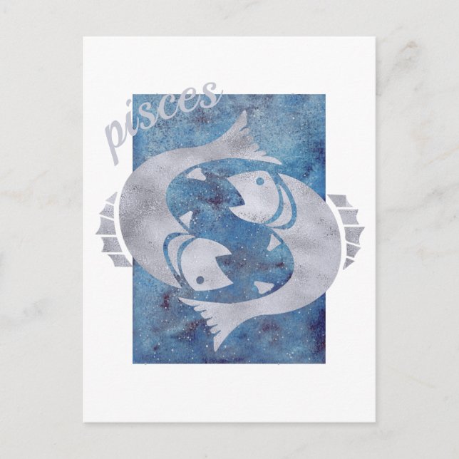 Pisces Zodiac Sign Postcard (Front)