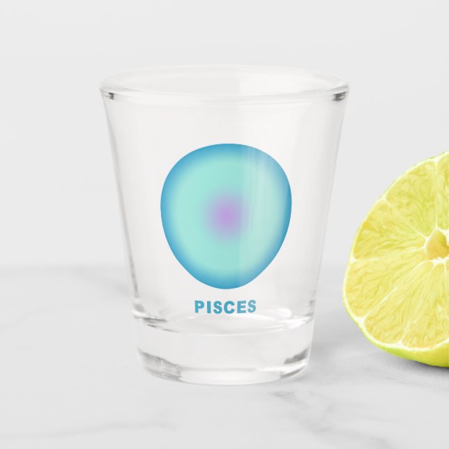 Pisces Zodiac Sign Stylish Gradient   Shot Glass (Front)