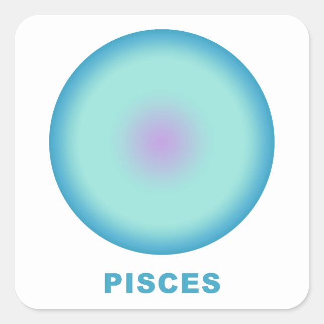 Pisces Zodiac Sign Stylish Gradient  Square Sticker (Front)