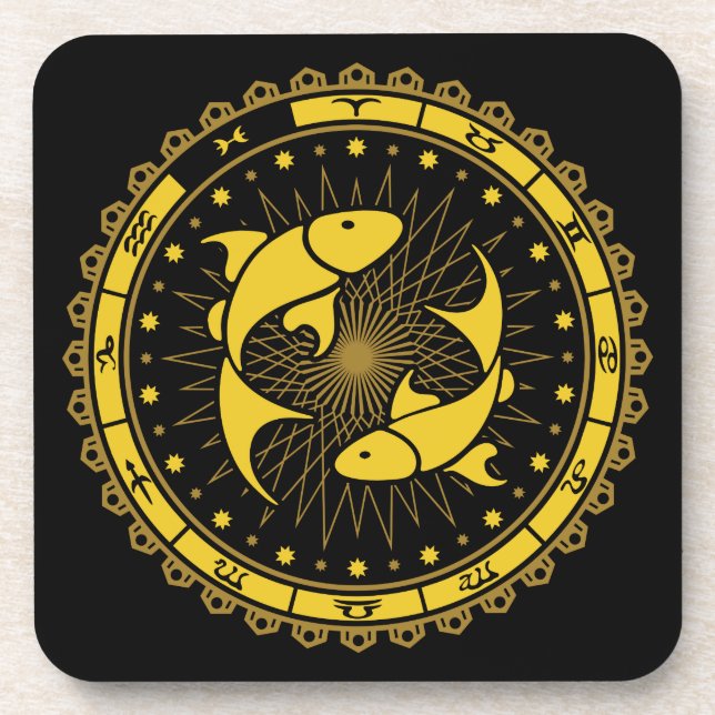 Pisces - Zodiac Sign - Symbol - Horoscope Coaster (Front)