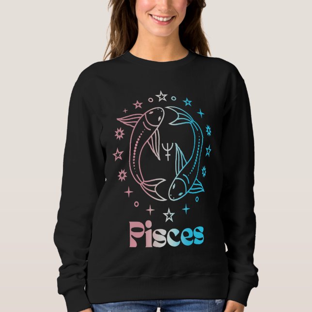 Pisces Zodiac Sign Trans Transgender Astrology LGB Sweatshirt (Front)