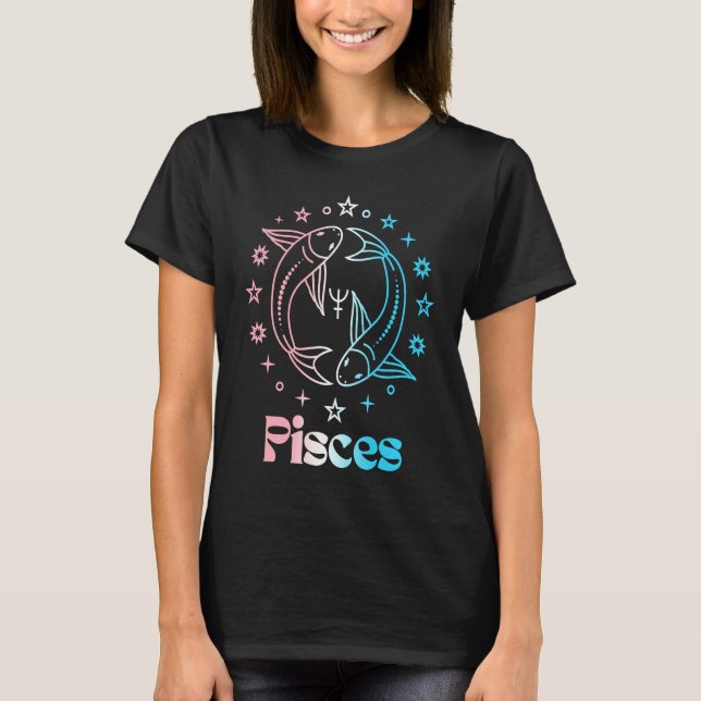 Pisces Zodiac Sign Trans Transgender Astrology LGB T-Shirt (Front)