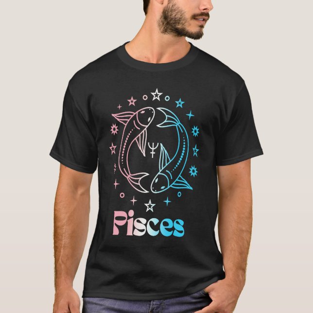 Pisces Zodiac Sign Trans Transgender Astrology LGB T-Shirt (Front)