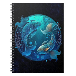 Pisces Zodiac Spiral Notebook