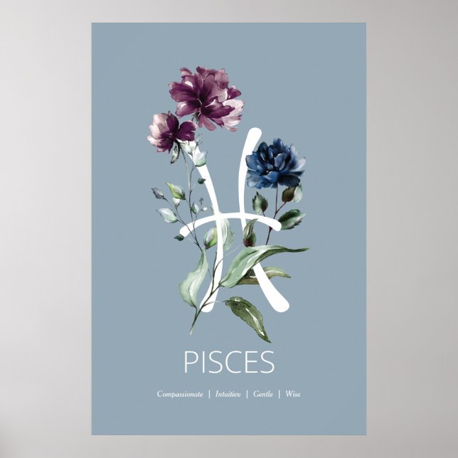 Pisces Zodiac Star Sign Art Print (Front)