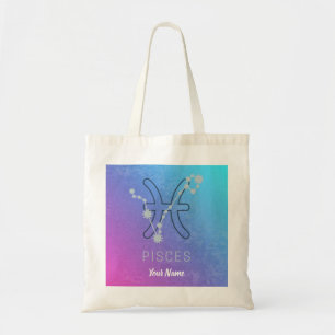 Pisces Zodiac Star Sign Horoscope Constellation Tote Bag