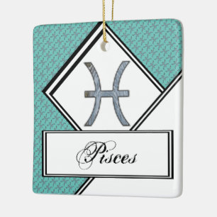 Pisces Zodiac Symbol Element by Kenneth Yoncich Ceramic Ornament