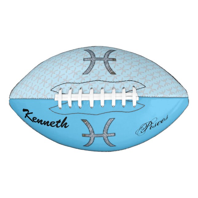 Pisces Zodiac Symbol Element by Kenneth Yoncich Football (Front)