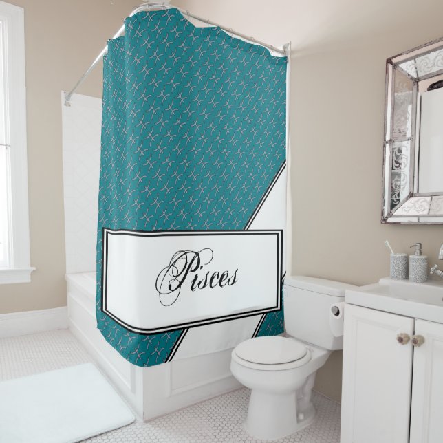 Pisces Zodiac Symbol Element by Kenneth Yoncich Shower Curtain (In Situ)