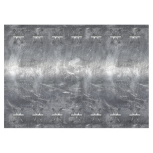 Pisces Zodiac Symbol in Grunge Steel Print Tablecloth