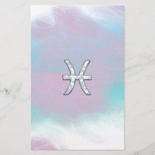 Pisces Zodiac Symbol Mother of Pearl Decor Stationery